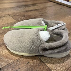 CROCS Fuzzy Tan Slip-On Shoes